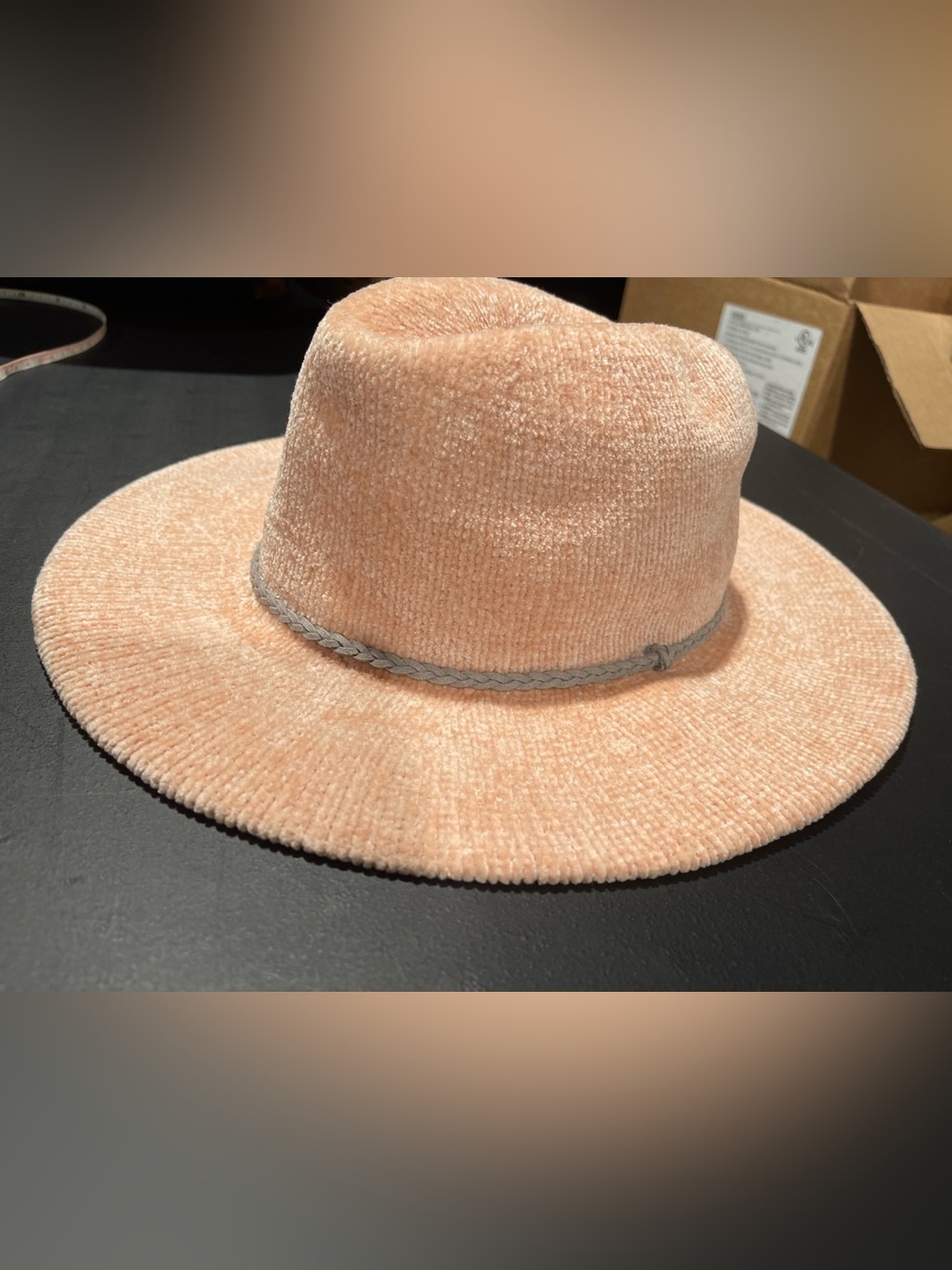 Vince Camuto Blush Plush Fedora with Braided Trim